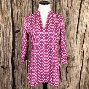 Brooks Brothers Pink Geometric Tunic Top Sz S